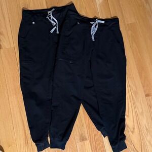 FIGS Technical Collection Jogger Scrub Pants XS Black (2 pairs) Discontinued
